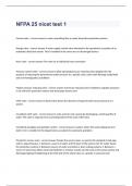 NFPA 25 nicet test 1 exam questions and verified correct  answers