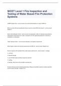 NICET Level 1 Fire Inspection & Testing of Water Based Fire Protection Systems exam questions and verified correct answers