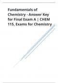 Fundamentals of Chemistry - Answer Key for Final Exam A | CHEM 115, Exams for Chemistry