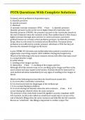 PCCN Questions With Complete Solutions