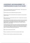 LEADERSHIP AND MANAGEMENT ATI COMPREHENSIVE EXAM STUDYGUIDE&excl;