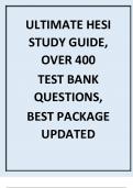 ULTIMATE HESI STUDY GUIDE&comma; OVER 400 TEST BANK QUESTIONS&comma; BEST PACKAGE UPDATED