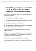 CPNRE Study Prep!(Flash Cards That Will  Be Helpful with the CPNRE) Questions With Complete Solutions
