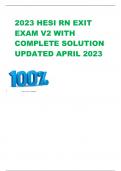 2023 HESI RN EXIT EXAM V2 WITH COMPLETE SOLUTION UPDATED APRIL 2023