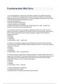 FUNDAMENTA NUR 1023C Midterm Questions and Answers- Florida National University