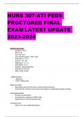 NURS 307-ATI PEDS PROCTORED FINAL EXAM LATEST UPDATE 2023-2024