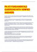 PN ATI FUNDAMENTALS  QUESTIONS WITH VERIFIED  ANSWERS