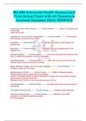 NU 650 Advanced Health Assessment Final Actual Exam with All Questions Involved &lpar;Updated 2023&rpar; VERIFIED