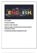 ENG1502 OCTOBER/NOVEMBER EXAM 2023 (ANSWERS AVAILABLE)