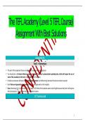 The TEFL Academy &lpar;Level 5 TEFL Course&rpar; Assignment With Best Solutions