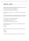 ACQ 101 - Mod 1 questions with 100&percnt; correct answers 2023