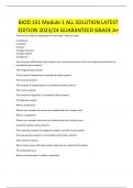 BIOD 151 Module 1 ALL SOLUTION LATEST EDITION 2023/24 GUARANTEED GRADE A+ 