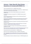Arizona - State Specific Real Estate Questions & Answers&lpar;SCORED A&plus;&rpar;
