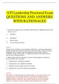 ATI Leadership Proctored Exam QUESTIONS AND ANSWERS  WITH RATIONALES 