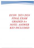 ECON  2023-2024 FINAL EXAM GRADED A&plus;   NOTE&colon; ANSWER KEY INCLUDED