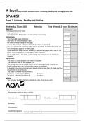 AQA A-LEVEL SPANISH PAPER 1 Listening, Reading and Writing QP June 2023