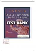 Test Bank for Physical Examination and Health Assessment 8th Edition by Carolyn Jarvis All chapters&lpar;1-32&rpar; Newest version 2022