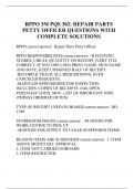 RPPO 3M PQS 302: REPAIR PARTS PETTY OFFICER QUESTIONS WITH COMPLETE SOLUTIONS