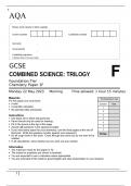 AQA GCSE COMBINED SCIENCE TRILOGY Foundation Tier Chemistry Paper 1F June 2023