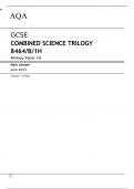 AQA GCSE COMBINED SCIENCE TRILOGY 8464/B/1H Biology Paper 1H Mark scheme June 2023