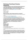 Cardiopulmonary Pathology Final Exam &lpar;Practice Questions&rpar; Latest Version 2023 90&plus; Q&A