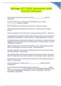 Biology ATI TEAS Questions with Correct Answers Updated