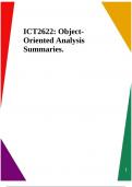 ICT2622: Object- Oriented Analysis Summaries.