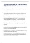 Missouri Insurance Test exam 2023 with 100&percnt; correct answers