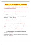 WGU D152 Test Questions & Answers &vert; Latest 2023&sol;24 &vert; Updated & Verified &vert; Guaranteed Success 