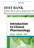 TEST BANK: INTRODUCTION TO CLINICAL PHARMACOLOGY 9TH EDITION BY VISOVSKY| All Chapters Covered| Download for Grade A+