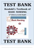 TEST BANK Rosdahl's Textbook of BASIC NURSING 12th Edition by Caroline Rosdahl