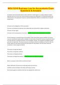 WGU D216 Business Law for Accountants Exam Questions & Answers &vert; Latest 2023&sol;24 &vert; Updated & Verified &vert; Guaranteed Success 