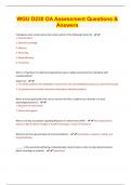 WGU D230 OA Assessment Questions & Answers &vert; Latest 2023&sol;24 &vert; Updated & Verified &vert; Guaranteed Success 