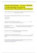 Humber Real Estate - Course 4, Module 2 Understanding Commercial Construction |99 questions and answers.docx
