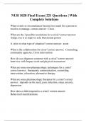 NUR 1028 Final Exam&vert; 221 Questions &vert; With Complete Solutions