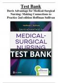Test Bank Davis Advantage for Medical-Surgical Nursing: Making Connections to Practice 2nd edition Hoffman  Sullivan - All chapters | A+ ULTIMATE GUIDE 2022