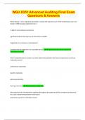 WGU D251 Advanced Auditing Final Exam Questions & Answers &vert; Latest 2023&sol;24 &vert; Updated & Verified &vert; Guaranteed Success &vert; 56 Pages