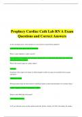 Prophecy Cardiac Cath Lab RN A Exam Questions and Correct Answers