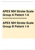 Testbank for APEX NIH Stroke Scale Group A Patient 1-6 APEX NIH Stroke Scale Group B Patient 1-6