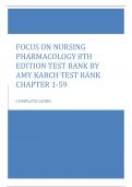 focus on nursing pharmacology 8th edition test bank by amy karch complete test bank chapter&colon;1-59