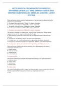 NCCT SURGICAL TECH PRACTICE CORRECTLY ANSWERED LATEST 2023 REAL EXAM ACCURATE AND VERIFIED QUESTIONS AND DETAILED ANSWERS&vert; LATEST EDITION