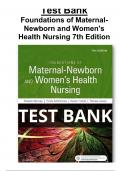 Test bank Foundations of Maternal-Newborn and Women's Health Nursing 7th Edition Murray - All chapters |A+ ULTIMATE GUIDE  2022