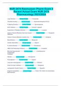 NUR 2474 Rasmussen Pharm Exam 2 Recent Actual Exam NUR 2474 Pharmacology 2023&sol;2024