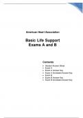 Basic Life Support Exam A & B&lowbar; complete questions and answers  latest solution