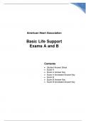 Basic Life Support Exam A & B_ complete questions and answers  latest 2023/2024