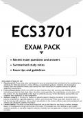 ECS3701 EXAM PACK 2024 - DISTINCTION GUARANTEED