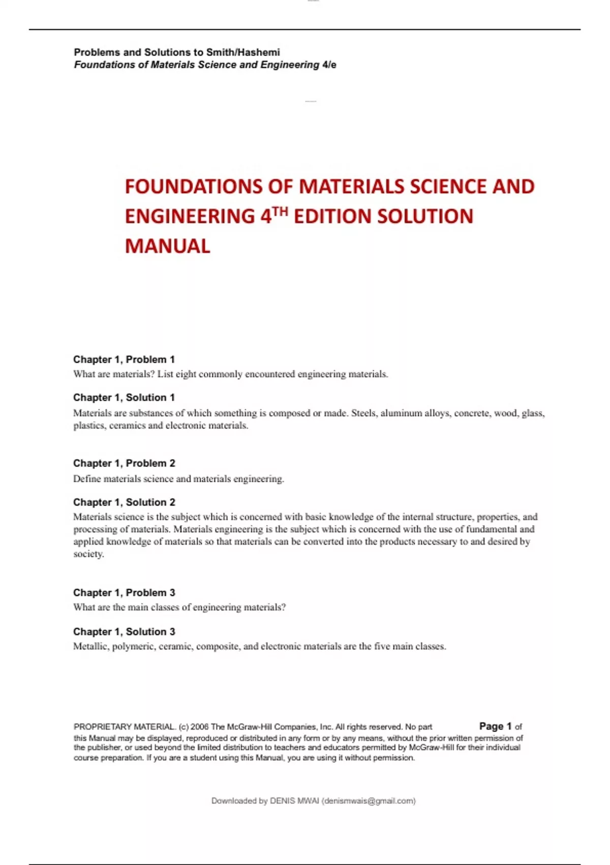 FOUNDATIONS OF MATERIALS SCIENCE AND ENGINEERING 4TH EDITION SOLUTION ...