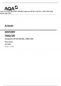 AQA A-LEVEL HISTORY 7042/2R Component 2R The Cold War, c1945–1991 Mark  scheme June 2023