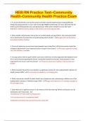 HESI RN Practice Test--Community Health-Community Health Practice Exam &vert; Latest 2023&sol;24 &vert; Updated & Verified &vert; Guaranteed Success 