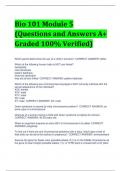Bio 101 Module 5 (Questions and Answers A+ Graded 100% Verified)